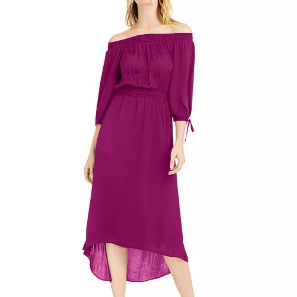 INC Off-The-Shoulder High-Low Dress